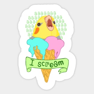 new ice cream cockatiel doodle Sticker